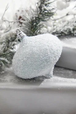 Decorator's Warehouse 4" Blue Snow Frosted Onion > Christmas Ornaments|White Christmas