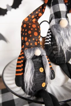 Decorator's Warehouse 22” B/O Lighted Fabric Halloween Gnome Shelf Sitter > Halloween|Halloween