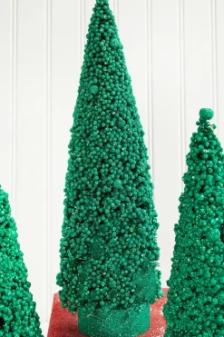 Decorator's Warehouse Bottle Brush Trees - Set of 3 - Green > Tabletop & Accent Trees|Christmas Accents