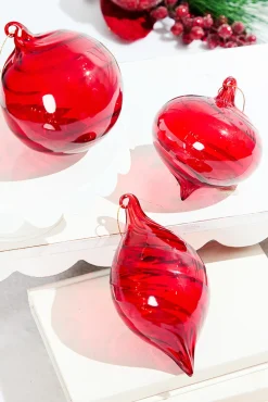 Decorator's Warehouse 5"-6" Bright Red Glass Ornament > Christmas Ornaments|Classic Christmas