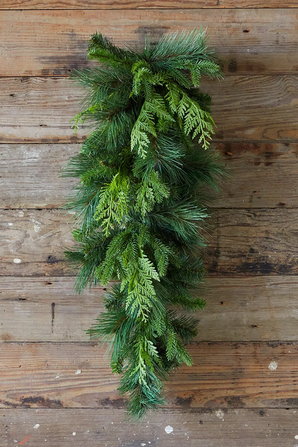 Decorator's Warehouse 29" Bristle Pine With Natural Touch Evergreen Teardrop > Natural Greenery|Christmas Teardrops