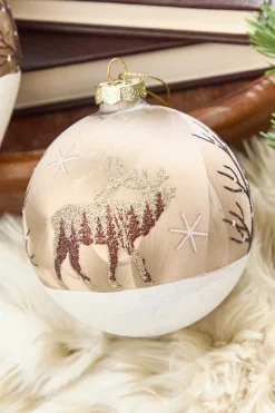 Decorator's Warehouse 5" - 6" Bronze & Glitter Moose Glass Ornament > Christmas Decor|Christmas Ornaments