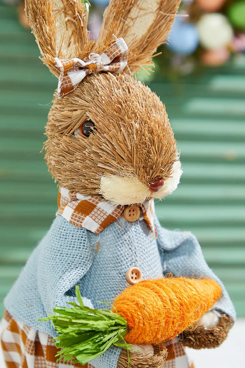 Decorator's Warehouse 19" Brown Gingham Easter Bunny > Easter Decor|Easter Decor
