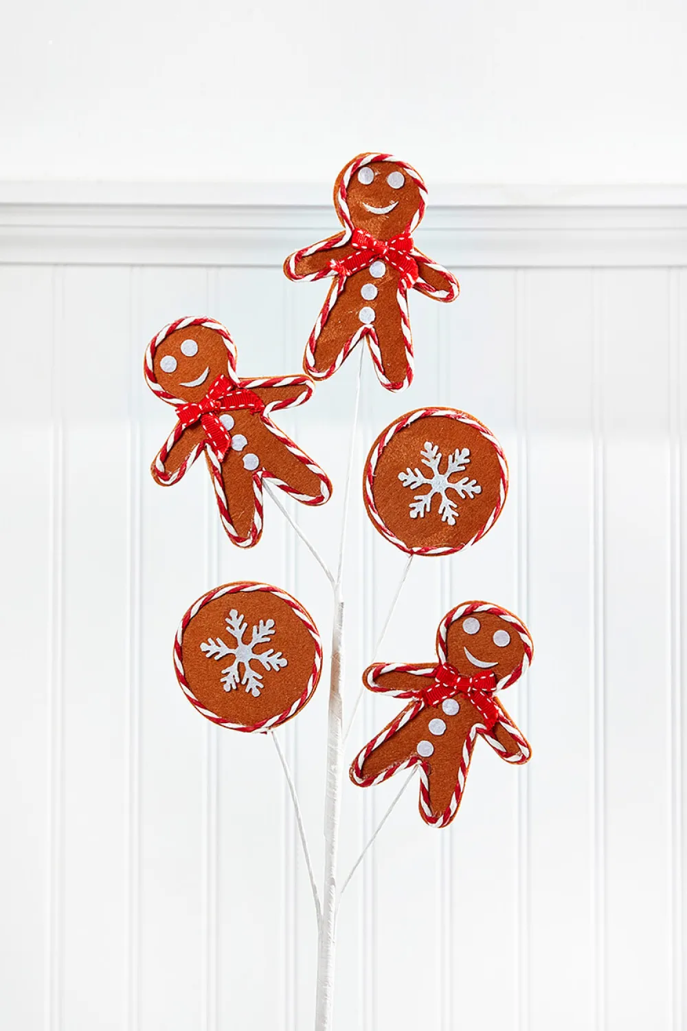 Decorator's Warehouse 27" Brown, White and Red Gingerbread Spray > Christmas Decor|Christmas Sprays