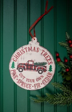 Decorator's Warehouse Buffalo Check Metal Holiday Design Christmas Ornaments > Christmas Sale|Christmas Decor