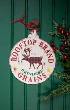 Decorator's Warehouse Buffalo Check Metal Holiday Design Christmas Ornaments > Christmas Sale|Christmas Decor
