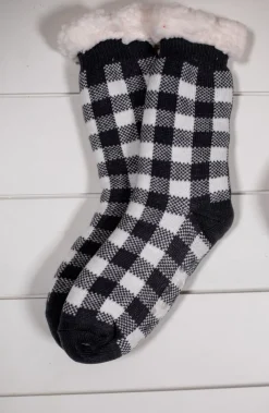 Decorator's Warehouse Buffalo Plaid Thermal Slipper Socks with Non-Slip Grippers > Fun Gifts|Christmas Decor