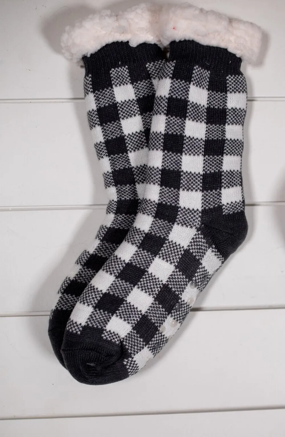 Decorator's Warehouse Buffalo Plaid Thermal Slipper Socks with Non-Slip Grippers > Fun Gifts|Christmas Decor