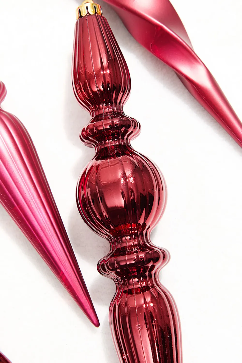 Decorator's Warehouse 12" Burgundy Finial Boxed - Set of 4 > Boxed Sets|Christmas Decor