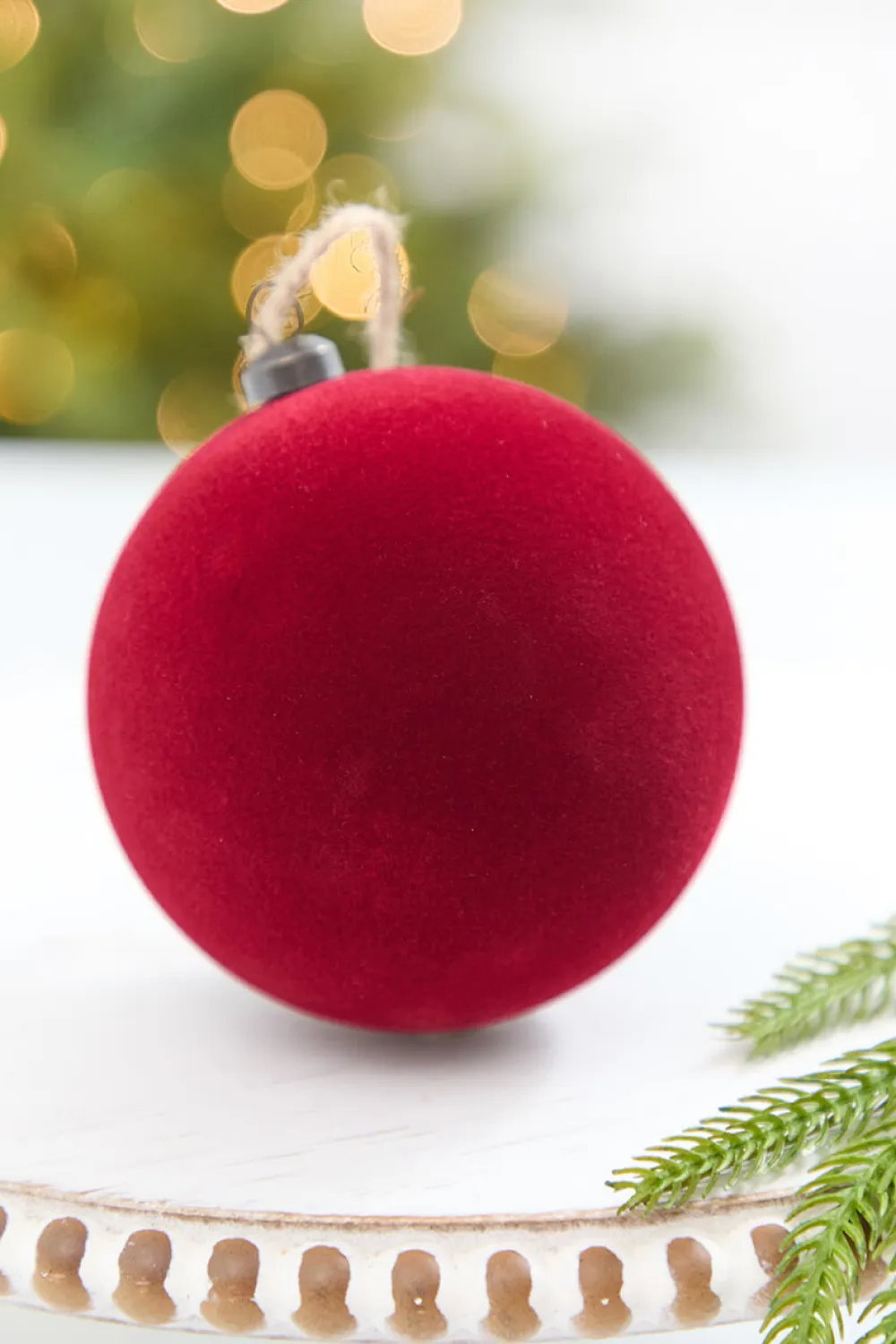 Decorator's Warehouse 4" Burgundy Flocked Ball Ornament > Christmas Decor|Jewel Tones