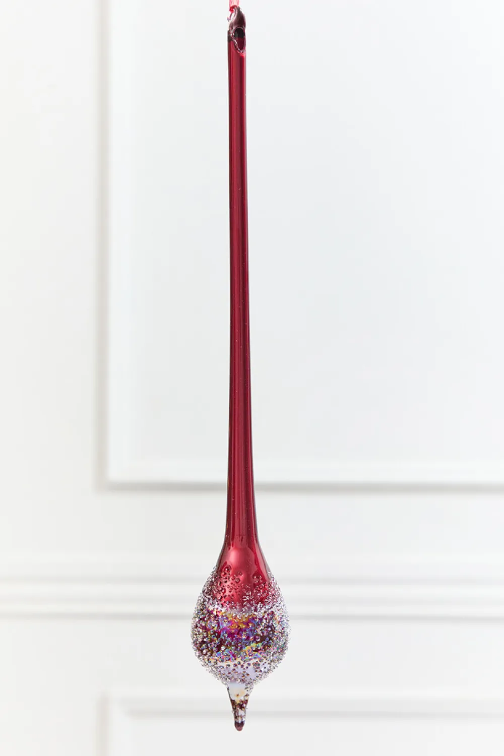 Decorator's Warehouse 15.5" Burgundy Glass Drop Ornament > Christmas Decor|Jewel Tones