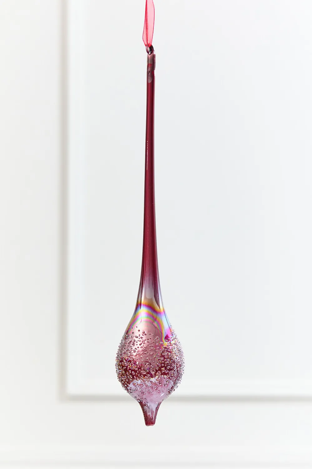 Decorator's Warehouse 12" Burgundy Glass Drop Ornament > Christmas Decor|Jewel Tones