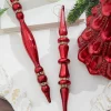 Decorator's Warehouse 12" Burgundy Glass with Jewel Band Icicle Ornament > Christmas Decor|Jewel Tones