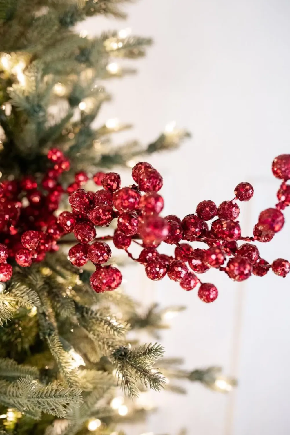 Decorator's Warehouse 22" Burgundy Glitter Crabapple Spray > Christmas Sprays|Christmas Decor