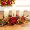 Decorator's Warehouse 24" Burgundy/Gold Three Peony Laurel > Christmas Accents|Classic Christmas