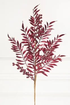 Decorator's Warehouse 30" Burgundy Metallic Pepperberry Stem > Jewel Tones|Christmas Sprays