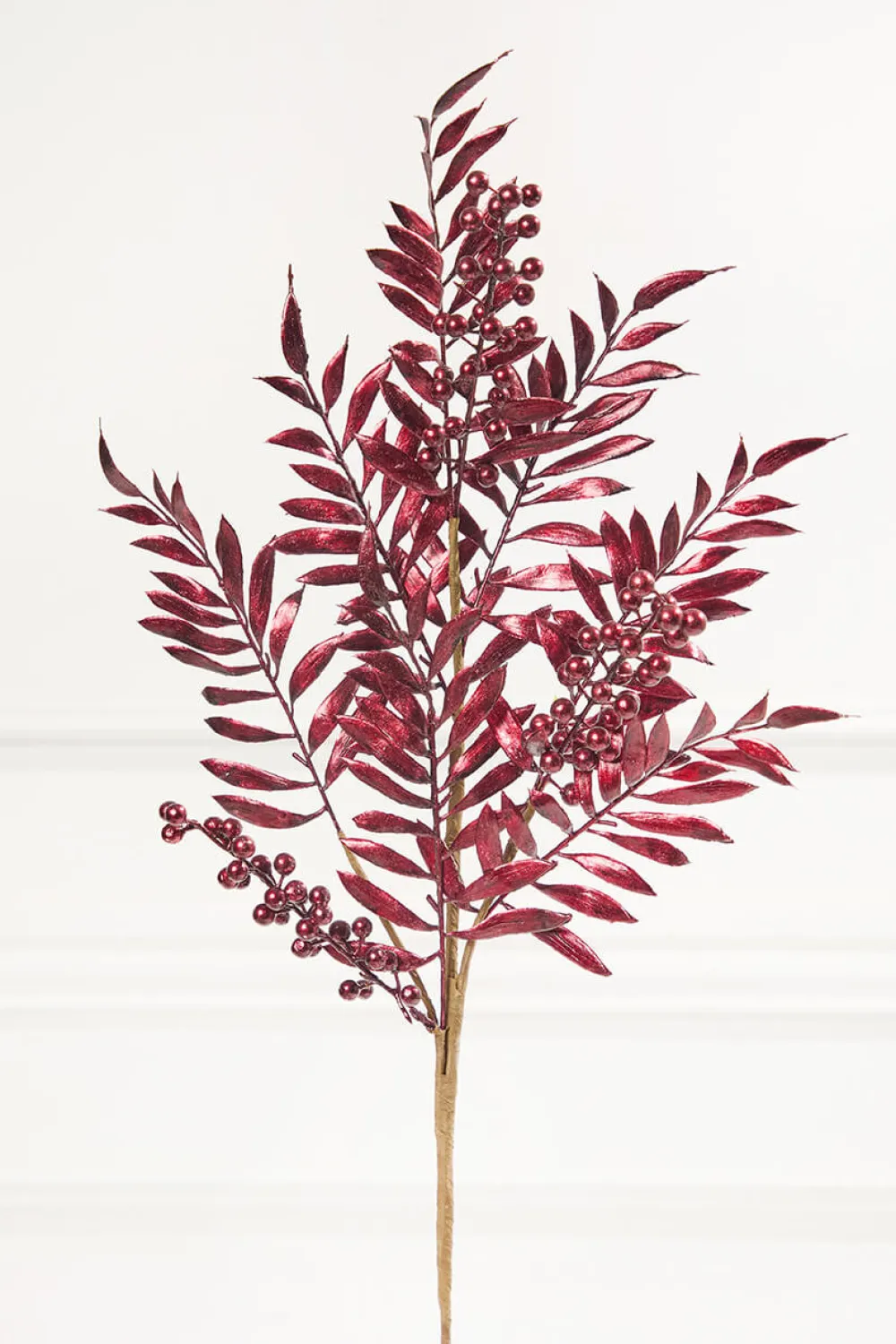 Decorator's Warehouse 30" Burgundy Metallic Pepperberry Stem > Jewel Tones|Christmas Sprays