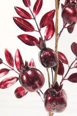Decorator's Warehouse 26" Burgundy Metallic Pomegranate Stem > Jewel Tones|Christmas Sprays