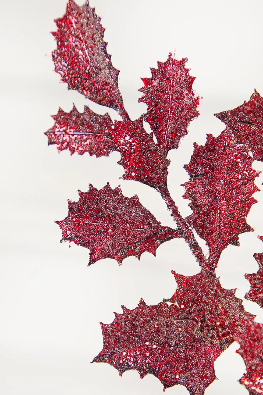 Decorator's Warehouse 23" Burgundy Shimmer Metallic Holly > Jewel Tones|Christmas Sprays