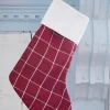 Decorator's Warehouse Burgundy Stocking with White Stripes > Christmas Sale|Christmas Decor