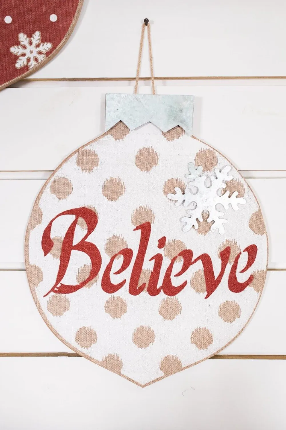 Decorator's Warehouse Burlap Ornament Wall Hangings > Farmhouse|Christmas Decor