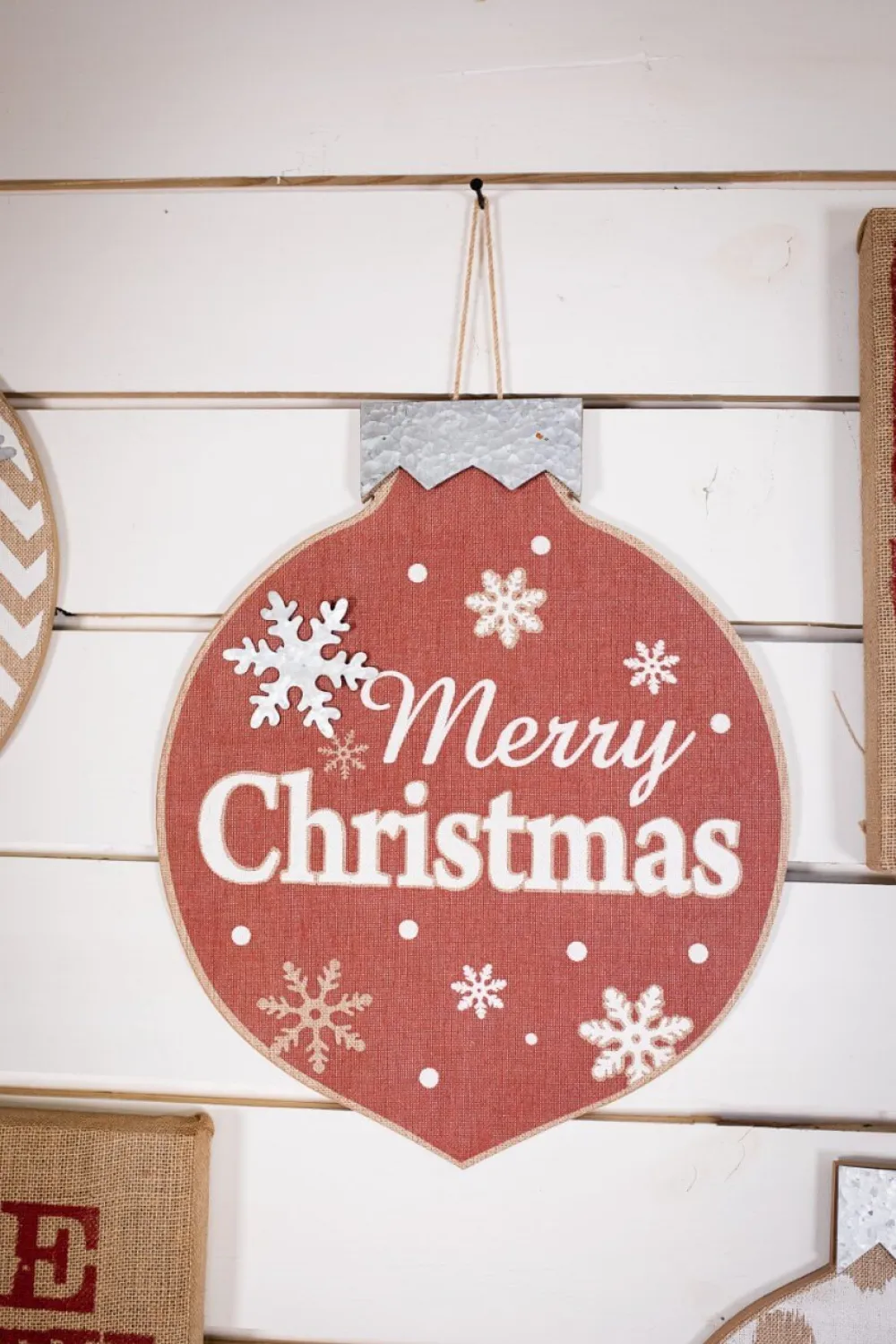 Decorator's Warehouse Burlap Ornament Wall Hangings > Farmhouse|Christmas Decor