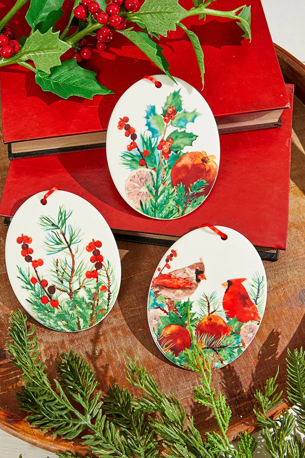 Decorator's Warehouse 5" Cardinal Ceramic Ornament > Christmas Ornaments|Cardinal