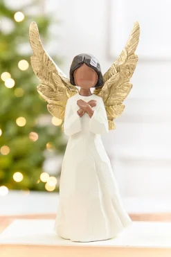 Decorator's Warehouse 9.5" Carved Resin Angel > Santas & Angels|Christmas Decor