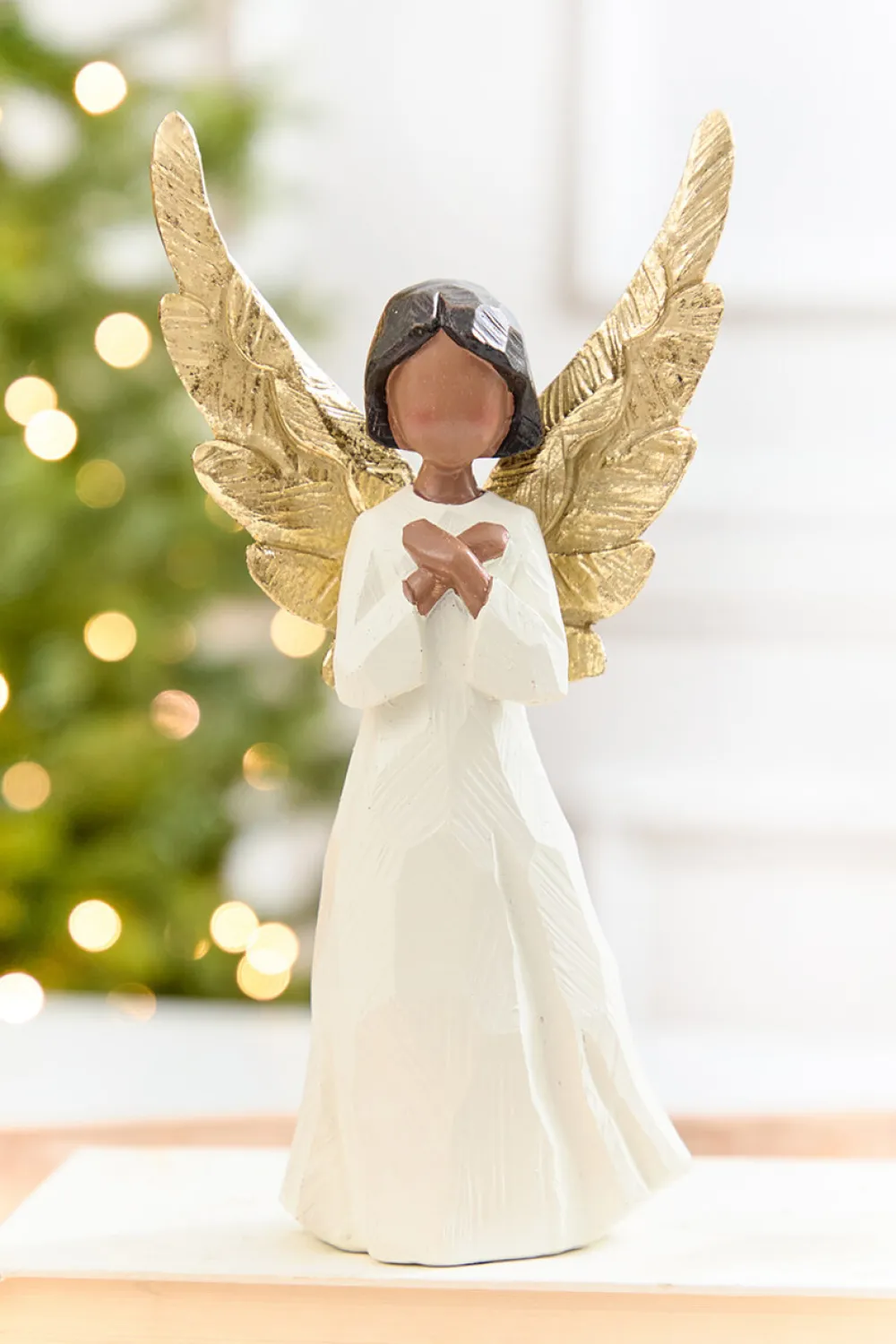 Decorator's Warehouse 9.5" Carved Resin Angel > Santas & Angels|Christmas Decor