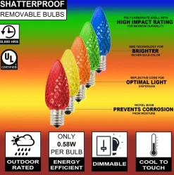 Decorator's Warehouse Case - Multi C9 Wonderful Faceted (500pcs) > C9 Bulbs|Christmas Decor