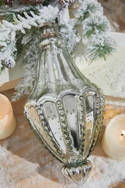 Decorator's Warehouse 10" Catherdral Antique Mercury Glass Ornament > White Christmas|Christmas Decor