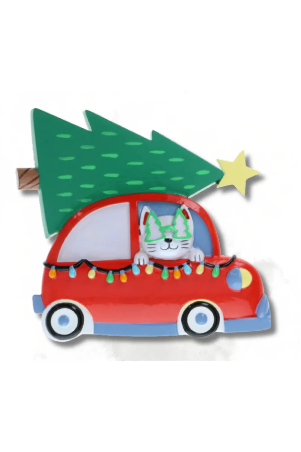 Decorator's Warehouse Cat In Christmas Car Personalizable Ornament > Personalized|Christmas Decor