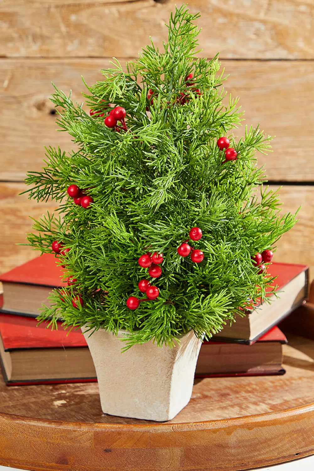 Decorator's Warehouse 14" Cedar Berry Tree > Cardinal|Tabletop & Accent Trees