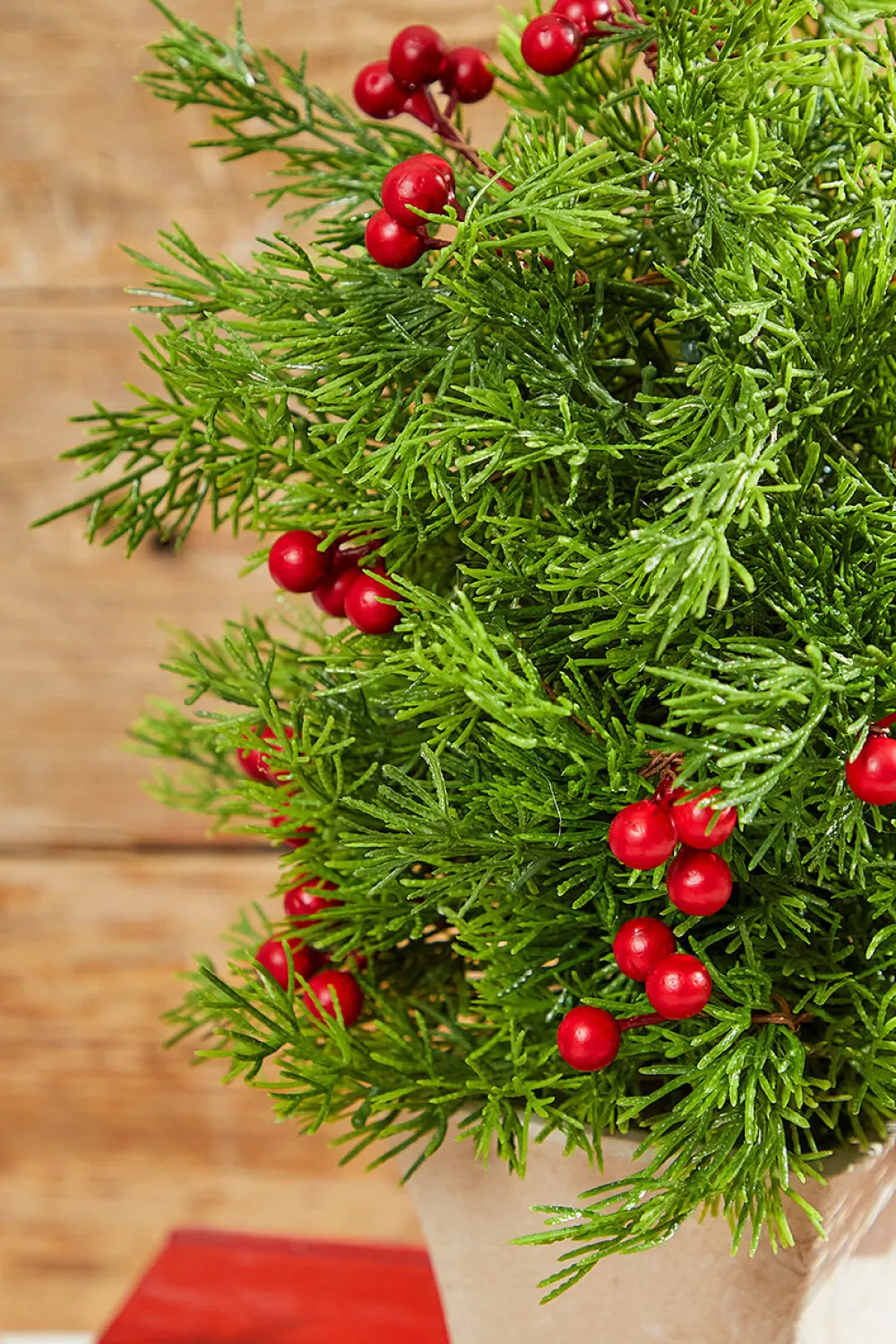 Decorator's Warehouse 14" Cedar Berry Tree > Cardinal|Tabletop & Accent Trees