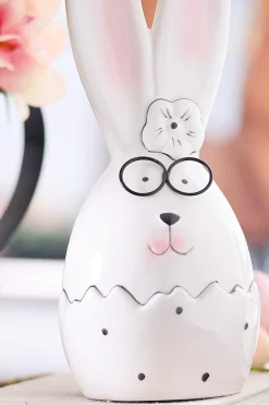 Decorator's Warehouse 10.12" Ceramic Bunny w/ Glasses > Easter Table Decor|Easter Decor