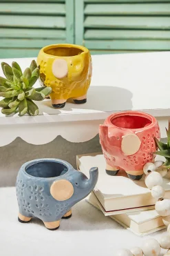 Decorator's Warehouse 5" Ceramic Elephant Planter Set of 3 > Christmas Decor|Spring Decor