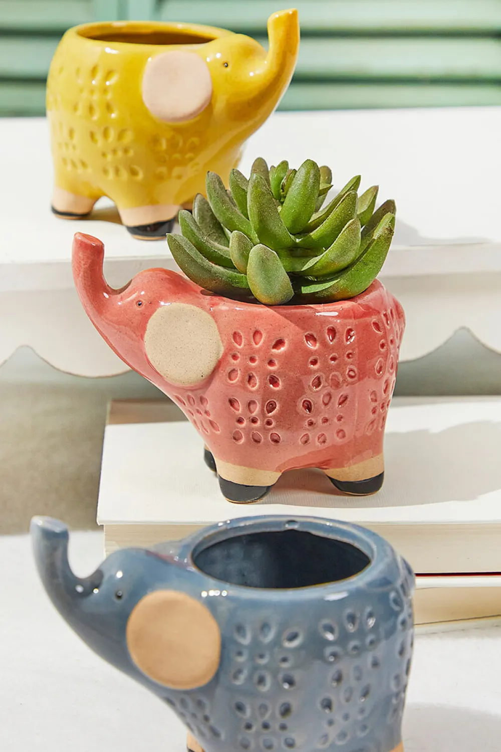 Decorator's Warehouse 5" Ceramic Elephant Planter Set of 3 > Christmas Decor|Spring Decor