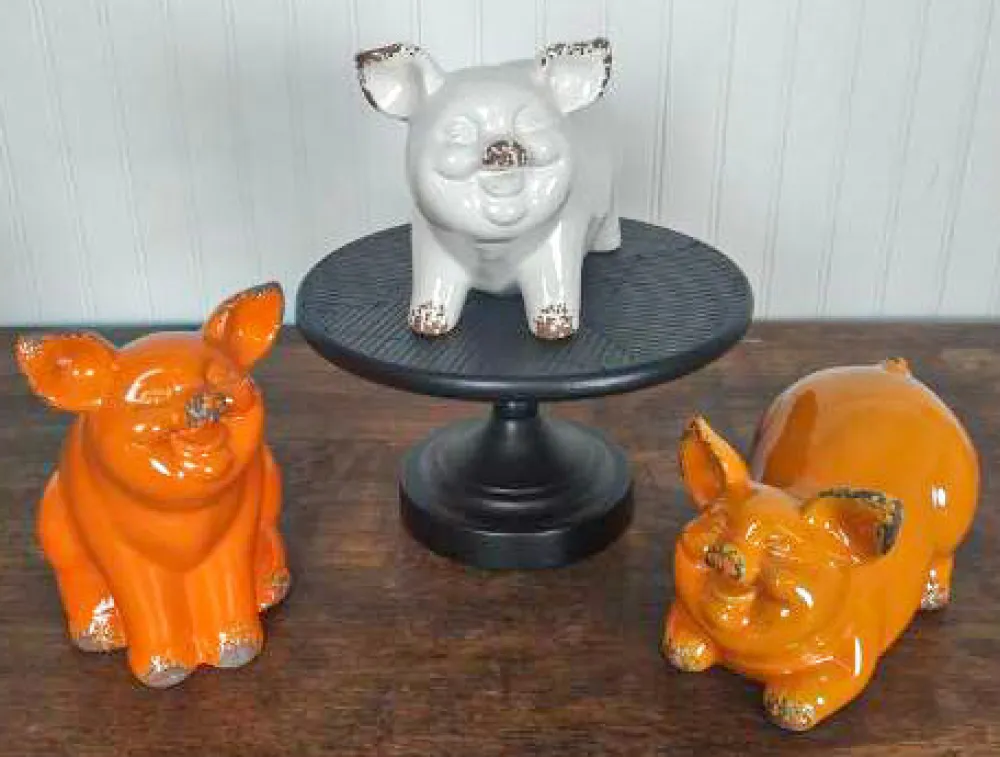 Decorator's Warehouse 8.4” Ceramic Jolly Harvest Pig > Christmas Decor|Spring Decor