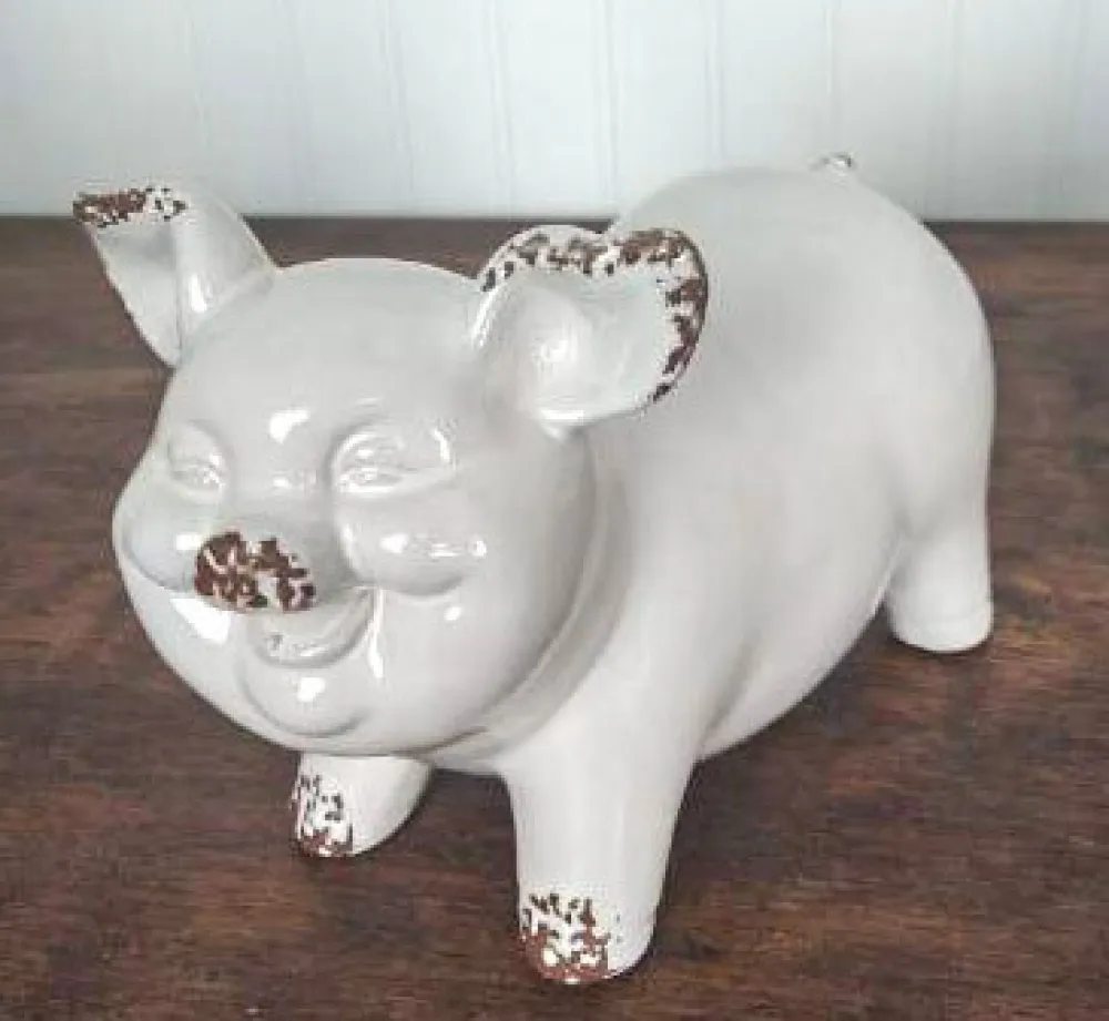 Decorator's Warehouse 8.4” Ceramic Jolly Harvest Pig > Christmas Decor|Spring Decor
