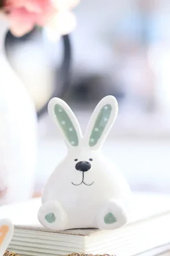 Decorator's Warehouse 3.94" Ceramic Sitting Bunny > Easter Table Decor|Easter Decor