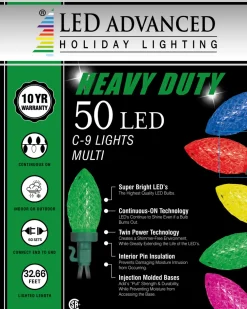 Decorator's Warehouse C9 Faceted Multi 50 LED Light Set > Christmas Tree Lights