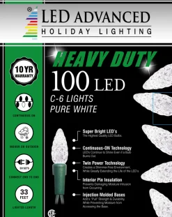 Decorator's Warehouse C6 Faceted Pure White 100 LED Light Set > Christmas Tree Lights
