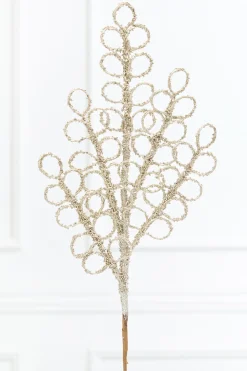 Decorator's Warehouse 28" Champagne Beaded Glitter Loop Spray > Christmas Sprays|Christmas Decor