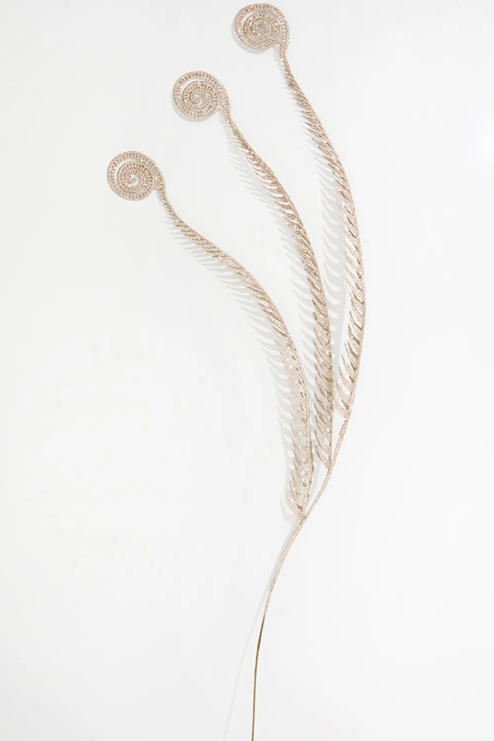 Decorator's Warehouse 50" Champagne Glitter Curly Spray > 2026 New Additions|Classic Christmas