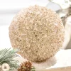 Decorator's Warehouse 4" Champagne Glittered Iced Ball Ornament > Christmas Decor|Jewel Tones