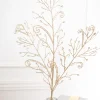 Decorator's Warehouse 34" Champagne Glitter Lace Leaf Spray > Gold & Champagne|Natural Elegance