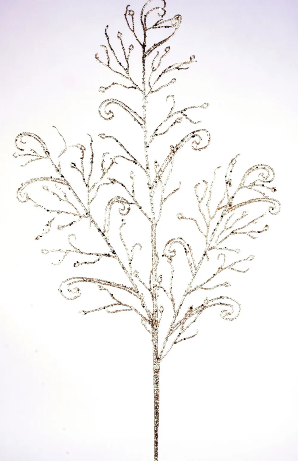 Decorator's Warehouse 34" Champagne Glitter Lace Leaf Spray > Gold & Champagne|Natural Elegance