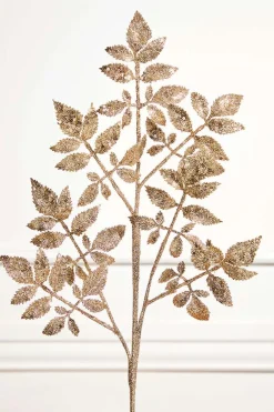 Decorator's Warehouse 28" Champagne Glitter Leaf Spray > Christmas Sprays|Christmas Decor