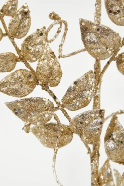 Decorator's Warehouse 35” Champagne Glitter Leaf Spray > Christmas Sprays|Christmas Decor