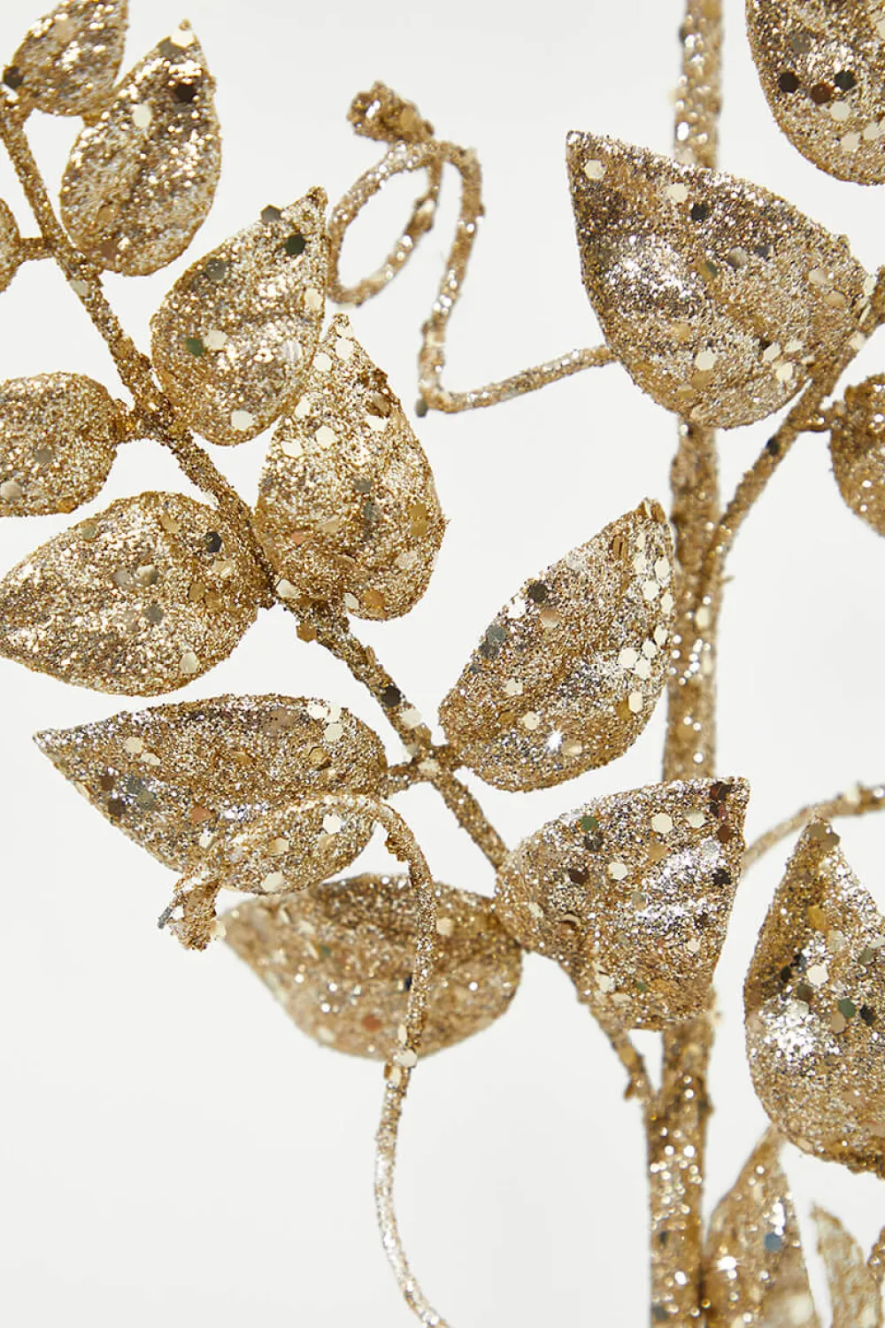 Decorator's Warehouse 35” Champagne Glitter Leaf Spray > Christmas Sprays|Christmas Decor